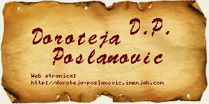 Doroteja Poslanović vizit kartica
